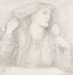 Mujer peinándose el cabello, Fanny Cornforth de Dante Gabriel Charles Rossetti